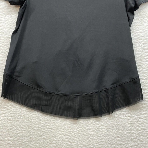 Apana Shirt Womens XS Black Ruffle Layered Cris Cross Athleisure Workout Gym - Picture 5 of 11